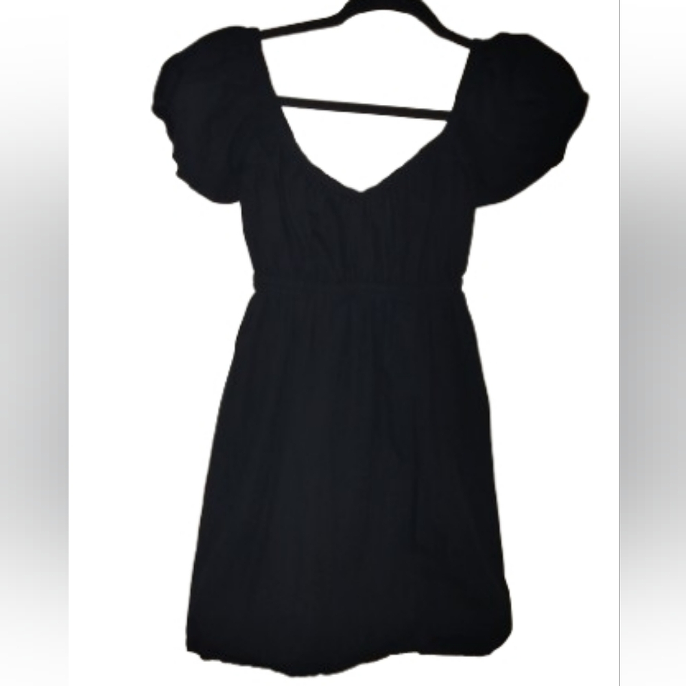 Faithful The Brand Black Puff Sleeve Dress Mini Small
